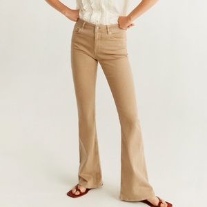 Tan flare trousers